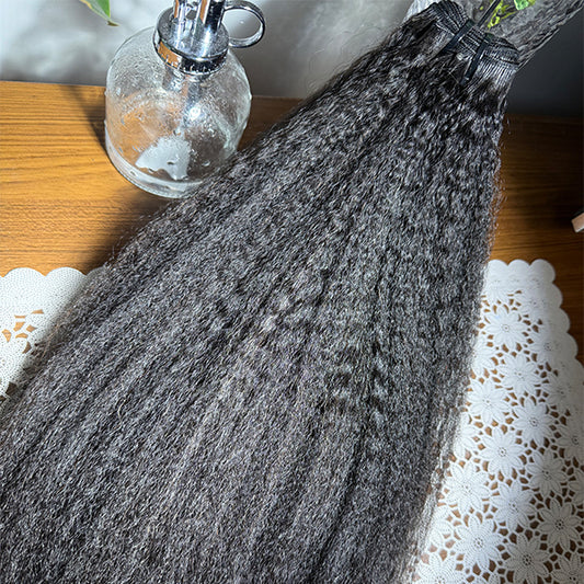 4C Kinky Straight Double Drawn Virgin Human Hair extensions