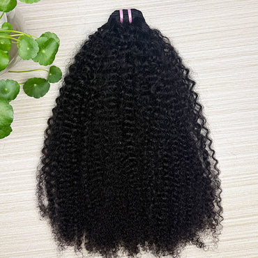 WKC-Afro Kinky Curly Double Drawn Cambodian Virgin Human hair extensions