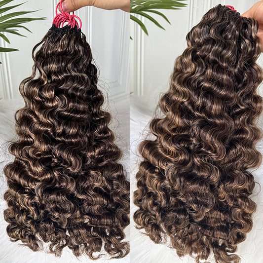 Highlight Dark Brown Crochet Braids Human hair extensions