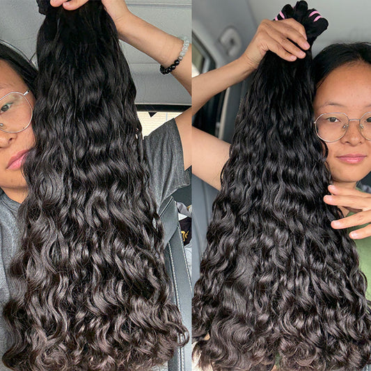 Natural Wave Double Drawn Raw Human Hair Sew in Weft Extension