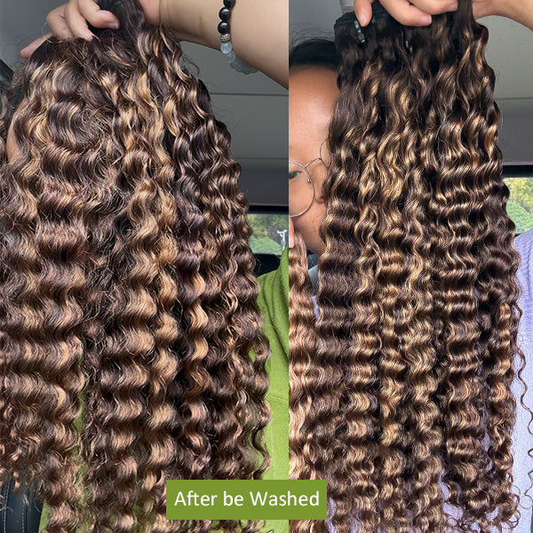 Honey Ash Blonde Highlight Burmese Curly Virgin Human Hair Bundles