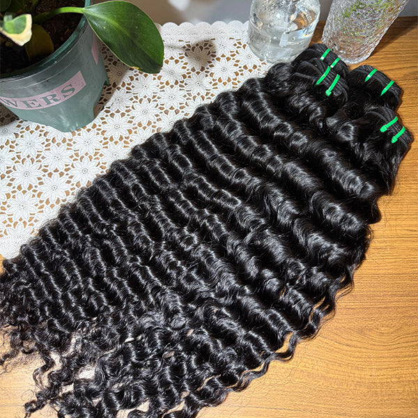 Burmese Curly Sew in Weft Virgin Human hair extensions
