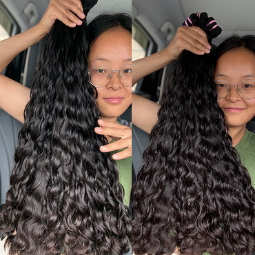 Natural Wave Double Drawn Raw Human Hair Sew in Weft Extension