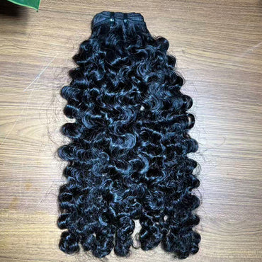 Indian Curly Raw Human Hair Sew in Weft Extension
