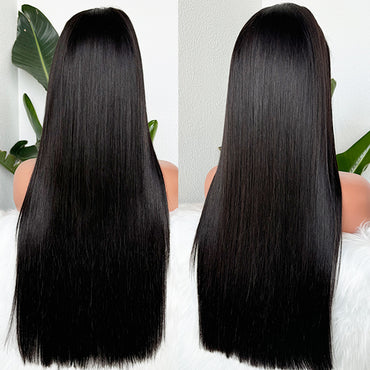 Bone Straight Super Double Drawn Raw Human Hair 5x5 HD Glueless Wig