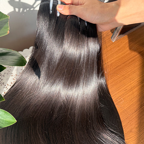 Raw Natural Straight Weft Extensions