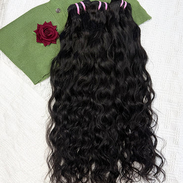 WNW-Natural Wave Single Drawn Cambodian Virgin Human Hair Sew in Weft hair extension