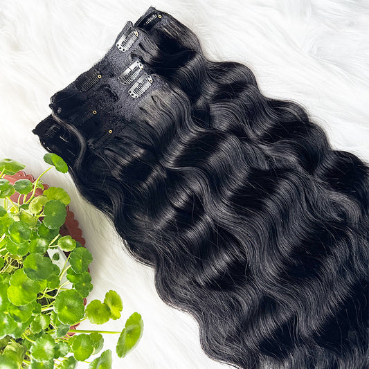 Cambodian Wavy Clip in Hair Extensions