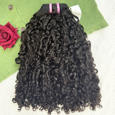WPC-Pixie Curly Double Drawn Cambodian Virgin Human Sew in Weft hair extensions