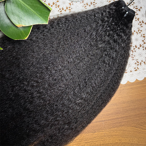 4C Kinky Straight Double Drawn Virgin Human Hair extensions