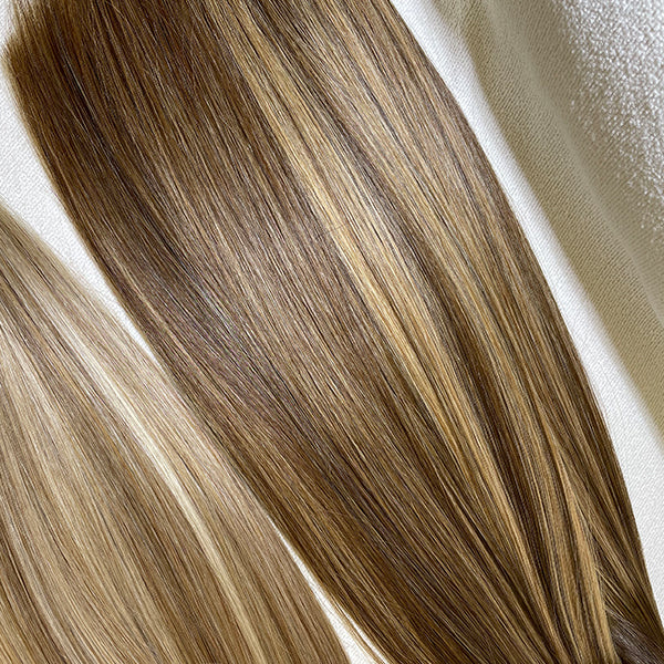 Blonde Highlight Balayage Raw Human Hair Weft Extensions