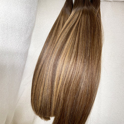 Blonde Highlight Balayage Raw Human Hair Weft Extensions