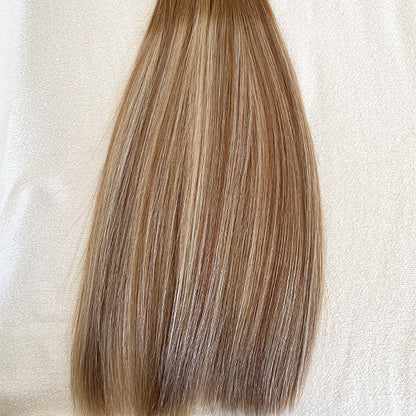 Ash Blonde Highlight Balayage Raw Human Hair Weft Extensions