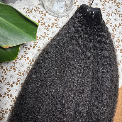 4C Kinky Straight Double Drawn Virgin Human Hair extensions