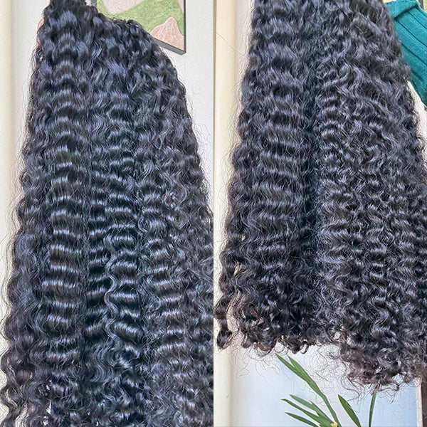 WEC-4b4c Curly Sew in Weft Raw Human hair extensions