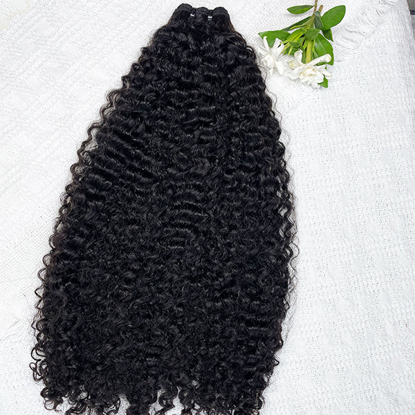 WEC-4b4c Curly Sew in Weft Raw Human hair extensions