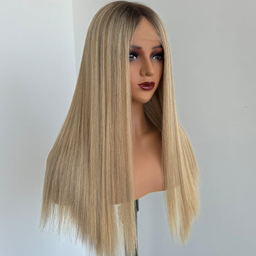 platinum Blonde Highlight Raw Human Hair 11x6 HD Glueless Wig