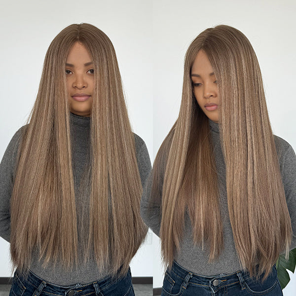 Muse Ash Blonde Highlight Raw Human Hair 11x6 HD Glueless Wig