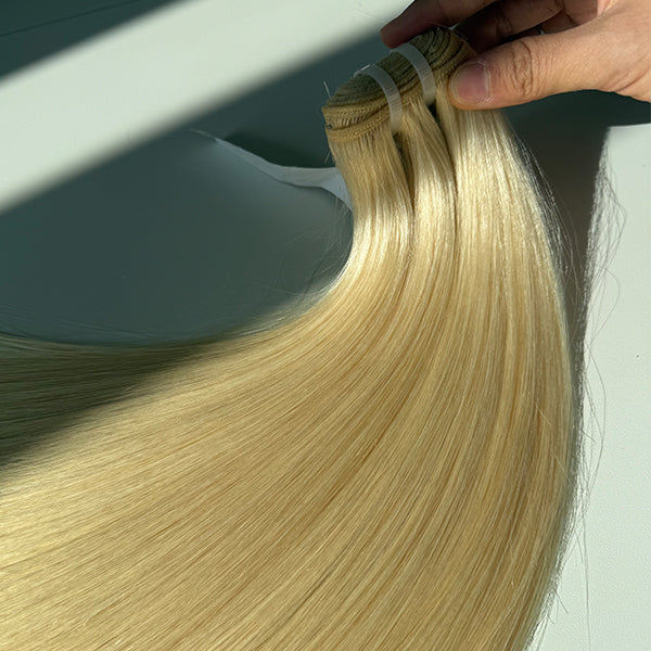 613 Blonde Raw Human Hair Weft Extensions