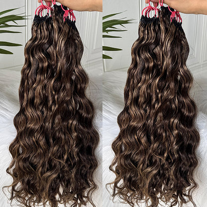Highlight Dark Brown Crochet Braids Human hair extensions