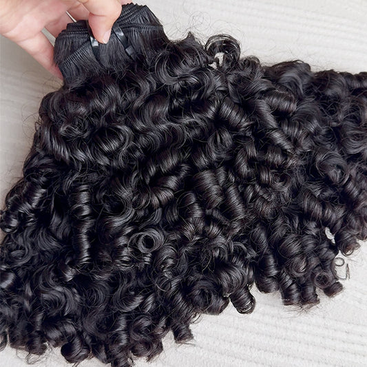 Indian Loose Curly Raw Human Hair Sew in Weft Extension