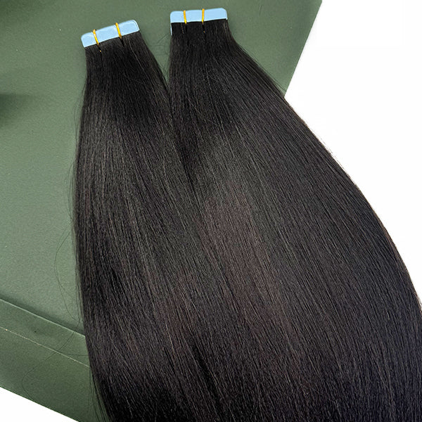 Yaki Straight Silk Press Tape in Hair Extensions