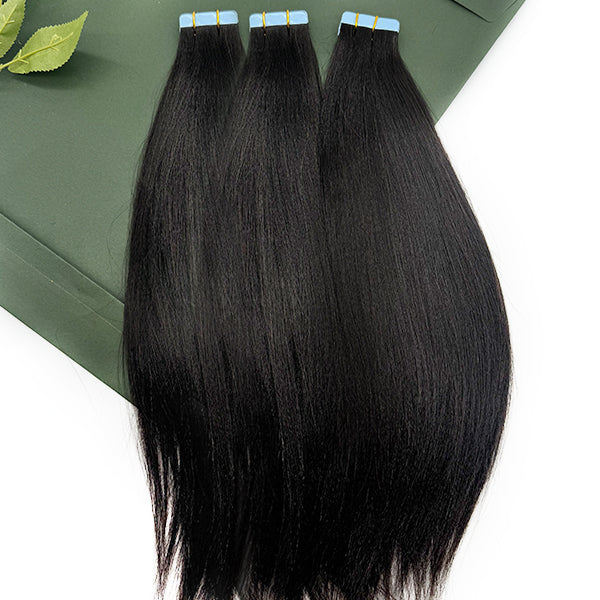 Yaki Straight Silk Press Tape in Hair Extensions