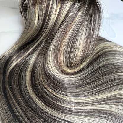 Ash Balayage Human Hair Weft Extensions