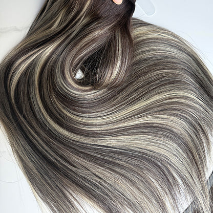 Ash Balayage Human Hair Weft Extensions