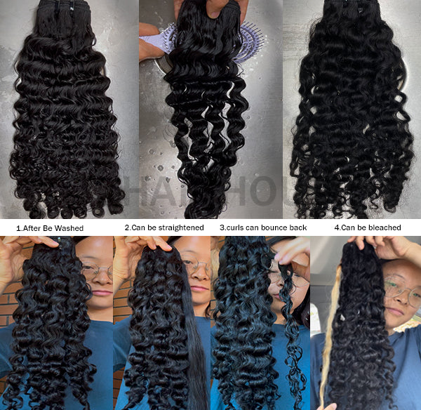Burmese Curly Sew in Weft hair extensions