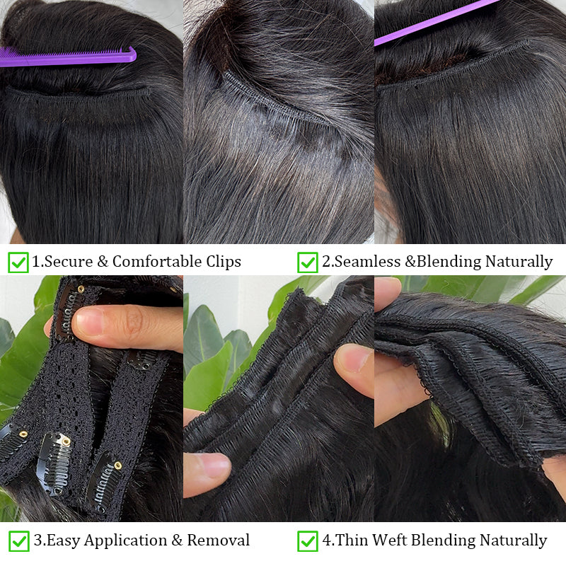 Natural Wavy Clip in Hair Extensions