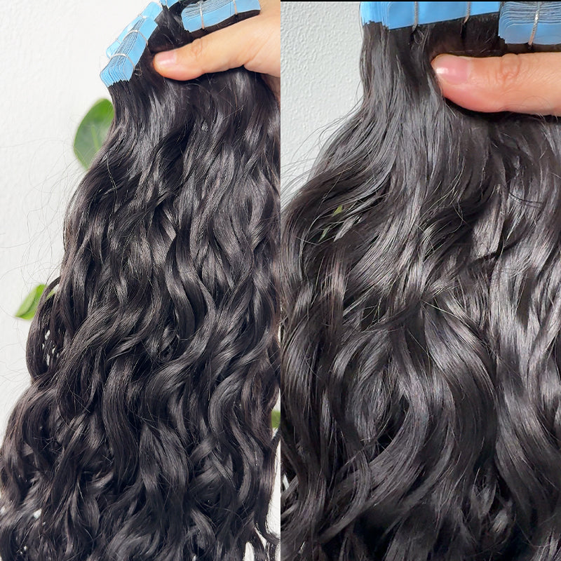 Natural Wavy Tape in Hair Extensions