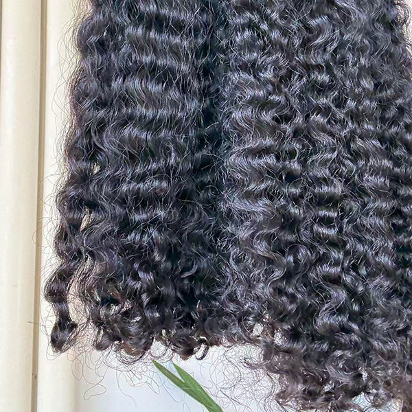 WEC-4b4c Curly Sew in Weft Raw Human hair extensions