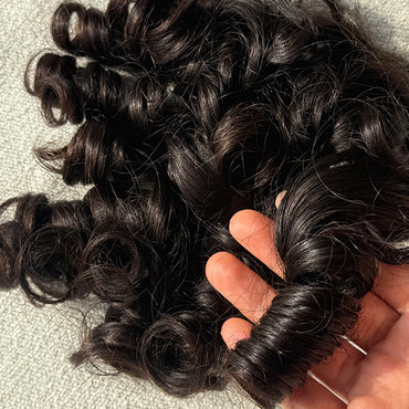 Cambodian Curly Raw Human hair Weft Extensions