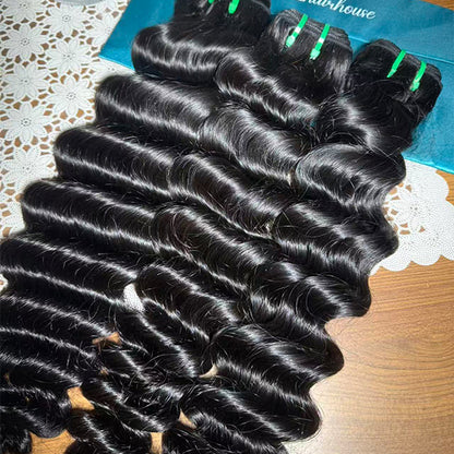 Loose Deep Wave Weft hair extensions