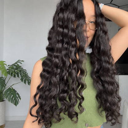 Cambodian Wavy Raw Human Hair Sew in Weft Extensions