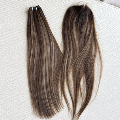 Brunette Balayage Highlight HD Lace Closure&Frontal