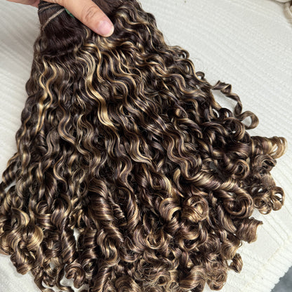 Highlight Loose Indian Curly Hair Weft Extensions