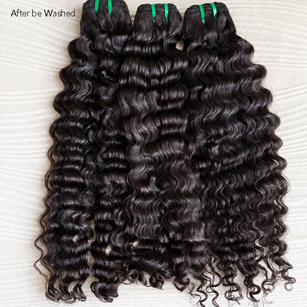 Indian Curly Virgin Human Hair Weft Extensions