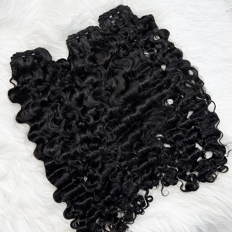 Indian Curly Sew in Weft hair extensions