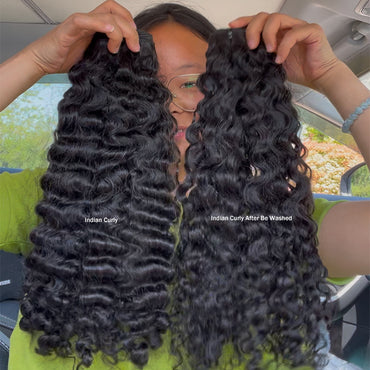 Indian Curly Sew in Weft hair extensions