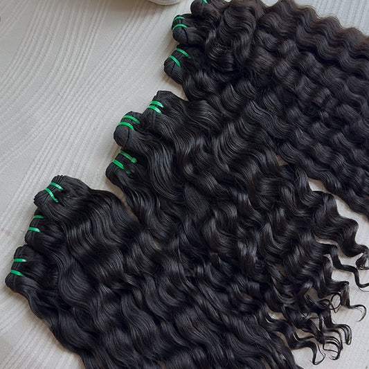 Loose Wavy Raw Human Hair Sew in Weft Extension