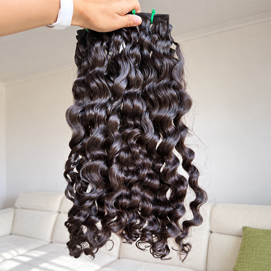 Loose Curly Raw Human Hair Sew in Weft Extension