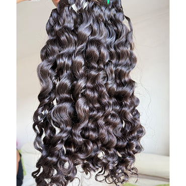 Indian Loose Wavy Raw Human Hair Sew in Weft Extension