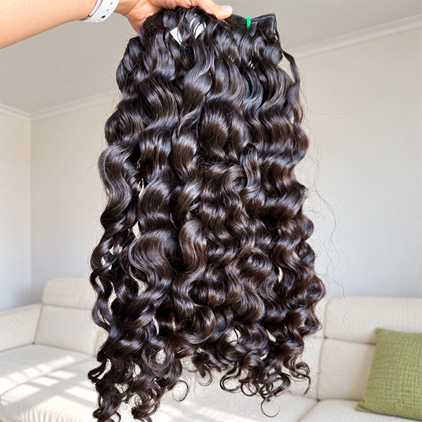 Loose Curly Raw Human Hair Sew in Weft Extension