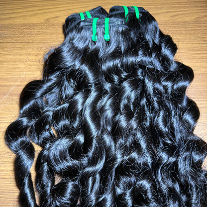 Loose Wavy Raw Human Hair Sew in Weft Extension
