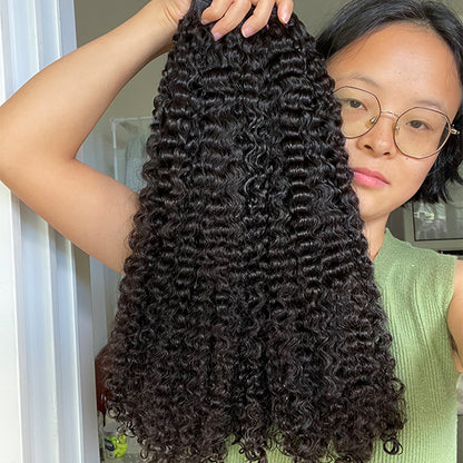 WEC-4b4c Curly Sew in Weft Raw Human hair extensions