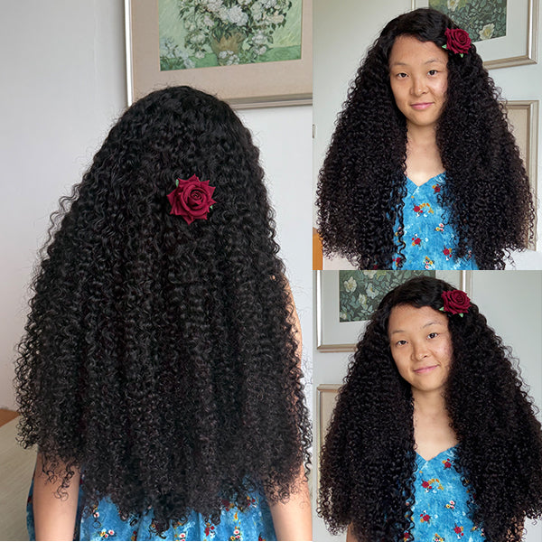 WPC-Pixie Curly Double Drawn Virgin Human Sew in Weft hair extensions