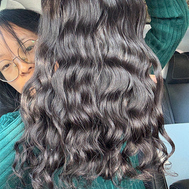 Cambodian Wavy Raw Human Hair Sew in Weft Extensions